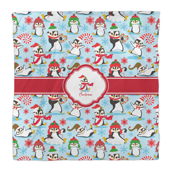 Christmas Penguins Comforter - Queen - Front