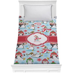 Christmas Penguins Comforter - Twin (Personalized)