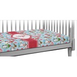 Christmas Penguins Crib Fitted Sheet (Personalized)