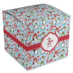 Christmas Penguins Cube Favor Gift Boxes (Personalized)