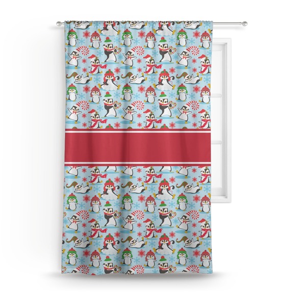 Custom Christmas Penguins Curtain
