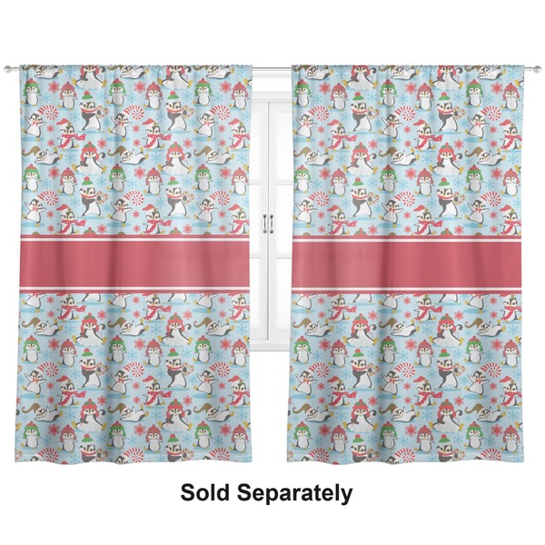Christmas Penguins Curtain 112x80 - Lined