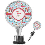 Christmas Penguins Wine Bottle Stopper (Personalized)