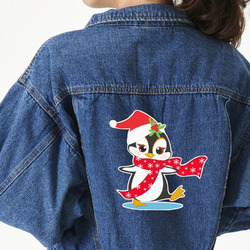 Christmas Penguins Twill Iron On Patch - Custom Shape - 2XL - Set of 4 (Personalized)