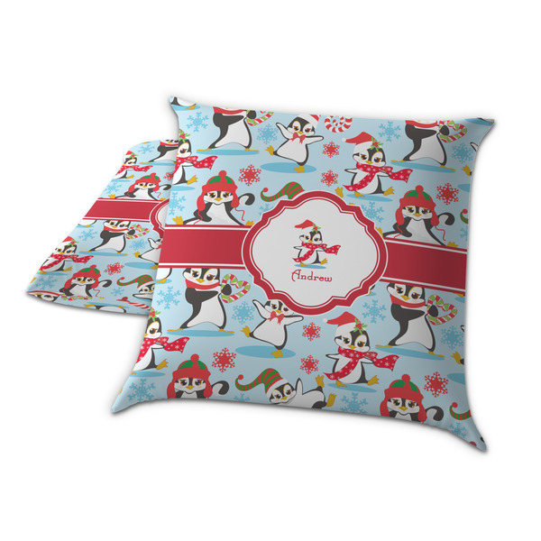 Christmas Penguins Decorative Pillow Case - TWO