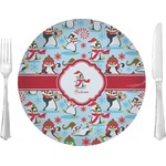Christmas Penguins 10" Glass Lunch / Dinner Plates - Single or Set (Personalized)