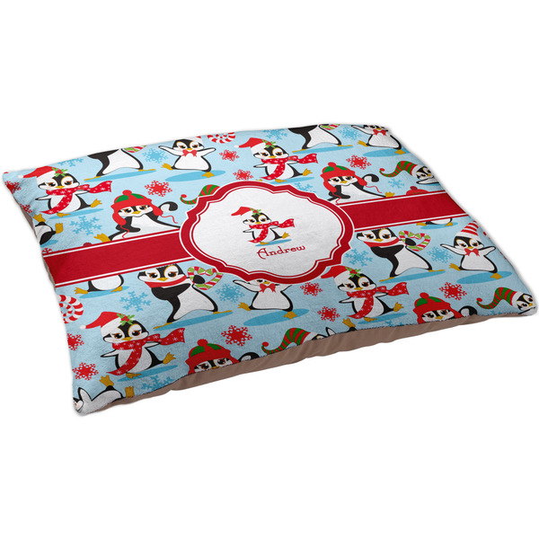 Christmas Penguins Dog Bed - Large