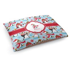 Christmas Penguins Dog Bed - Medium w/ Name or Text