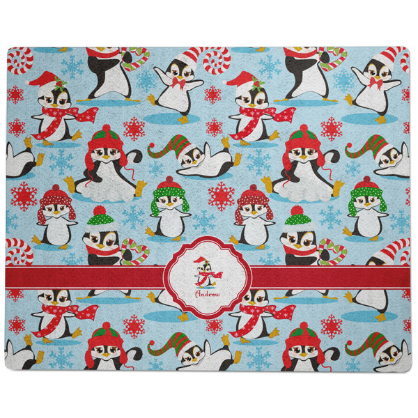 Christmas Penguins Dog Food Mat - Large without Bowls