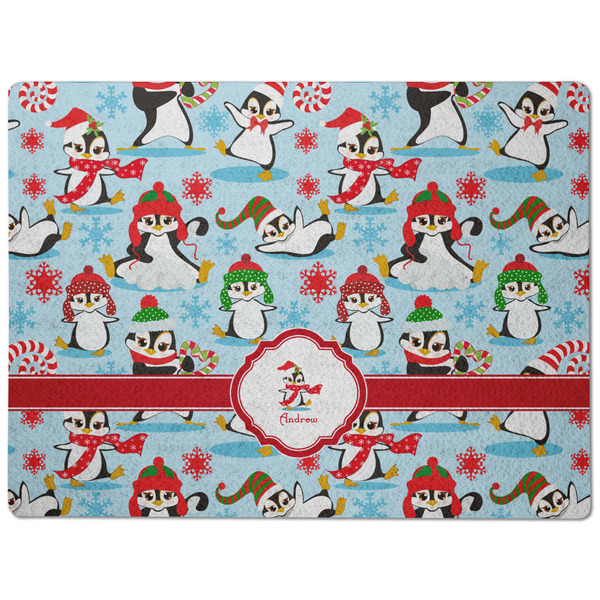 Christmas Penguins Dog Food Mat - Medium without bowls
