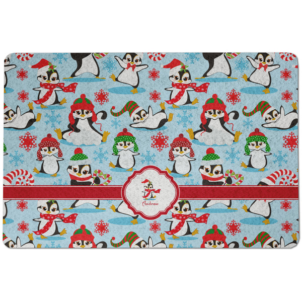 Christmas Penguins Dog Food Mat - Small without bowls