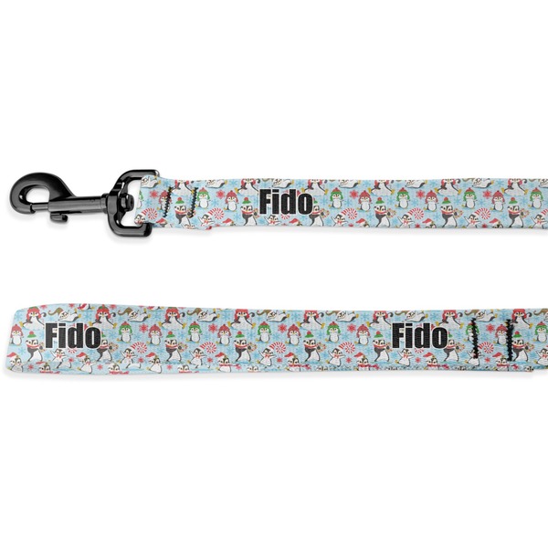 Custom Christmas Penguins Deluxe Dog Leash - 4 ft (Personalized)