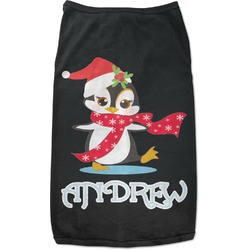 Christmas Penguins Black Pet Shirt (Personalized)