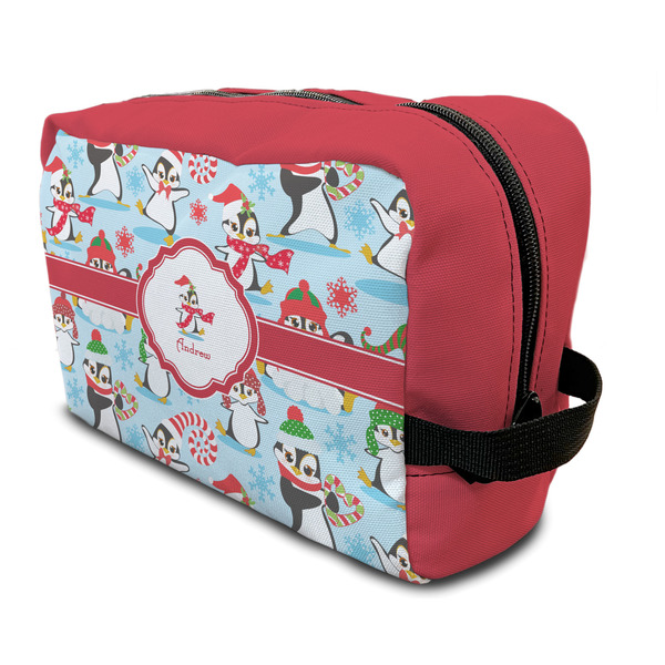 Custom Christmas Penguins Toiletry Bag / Dopp Kit (Personalized)