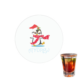 Christmas Penguins Printed Drink Topper - 1.5" (Personalized)
