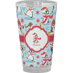 Christmas Penguins Pint Glass - Full Color (Personalized)