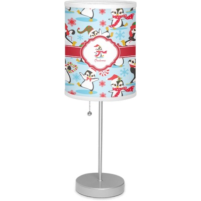 Christmas Penguins 7" Drum Lamp with Shade (Personalized)