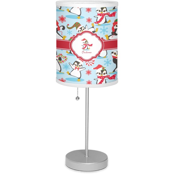 Custom Christmas Penguins Lamp with Drum Shade (Personalized)