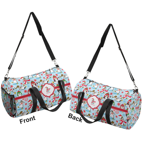 Christmas Penguins Duffle bag large front and back sides