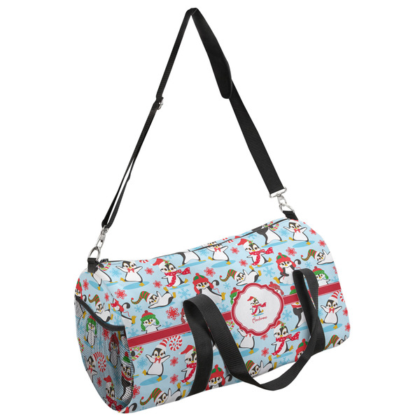 Custom Christmas Penguins Duffel Bag (Personalized)