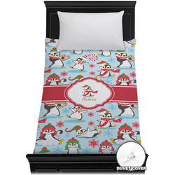 Christmas Penguins Duvet Cover - Twin XL (Personalized)