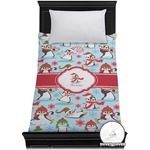Christmas Penguins Duvet Cover - Twin (Personalized)