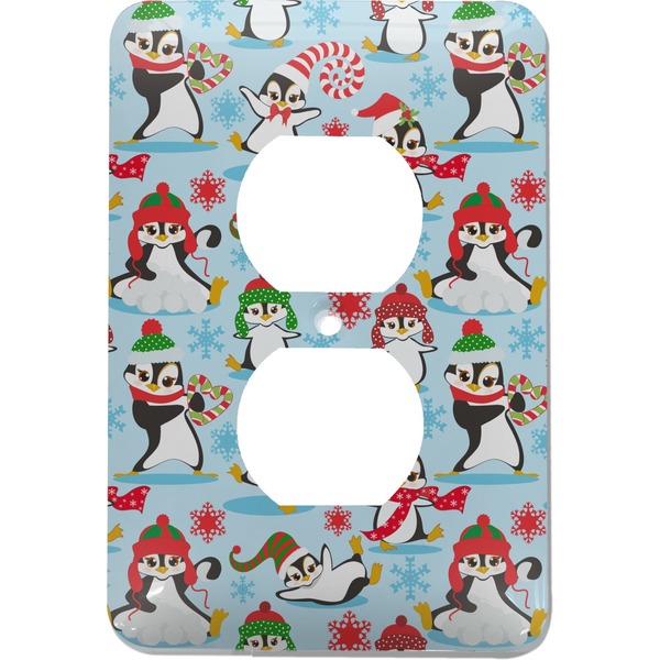 Custom Christmas Penguins Electric Outlet Plate