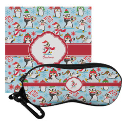 Christmas Penguins Eyeglass Case & Cloth (Personalized)