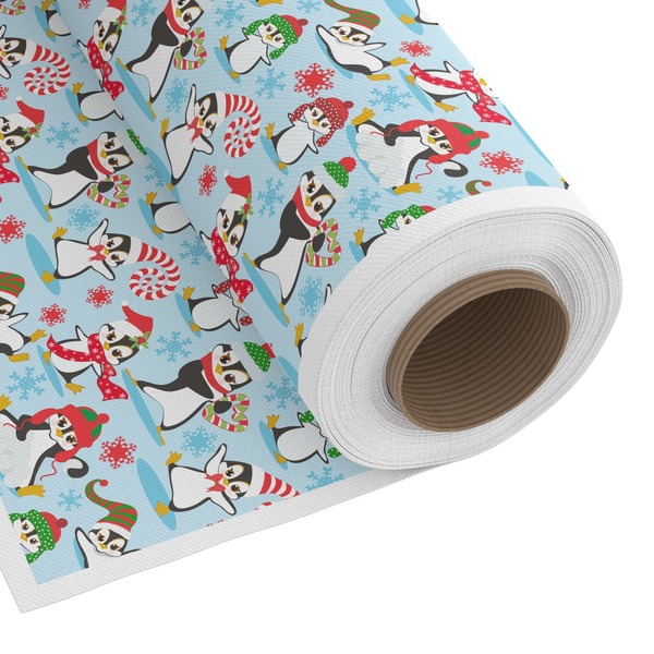 Custom Christmas Penguins Fabric by the Yard - Copeland Faux Linen