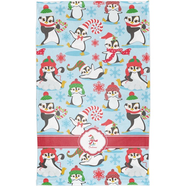 Christmas Penguins Finger Tip Towel - Full View