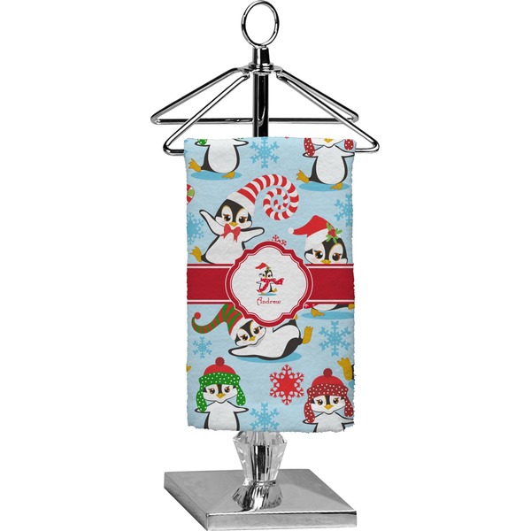 Custom Christmas Penguins Finger Tip Towel - Full Print (Personalized)