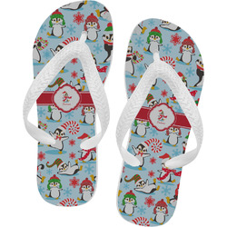 Christmas Penguins Flip Flops - XSmall (Personalized)