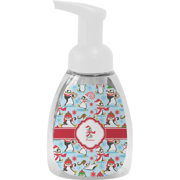 Custom Christmas Penguins Foam Soap Bottle (Personalized)
