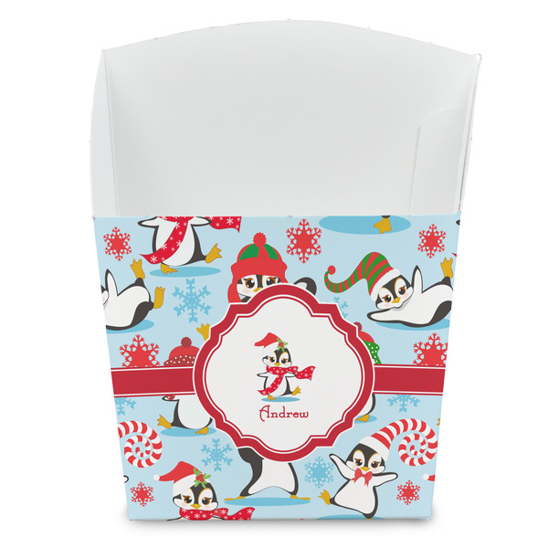 Custom Christmas Penguins French Fry Favor Boxes (Personalized)