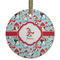 Christmas Penguins Frosted Glass Ornament - Round
