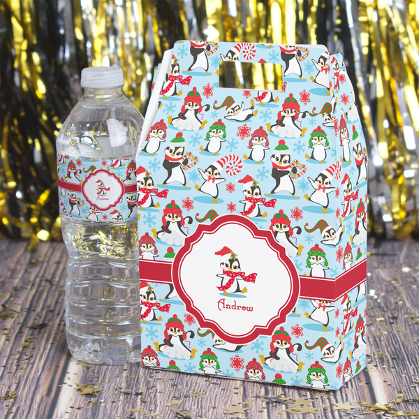 Christmas Penguins Gable Favor Box - In Context