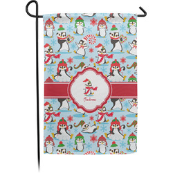 Christmas Penguins Small Garden Flag - Single Sided w/ Name or Text