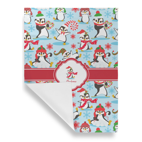 Christmas Penguins Garden Flags - Large - Single Sided - FRONT FOLDED
