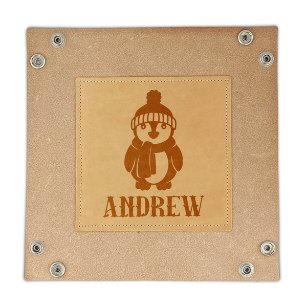 Christmas Penguins Genuine Leather Valet Trays - FRONT (flat)