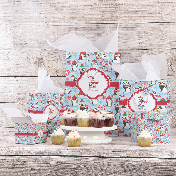 Christmas Penguins Gift Bags - In Context