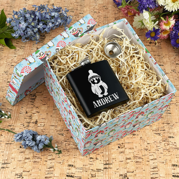 Christmas Penguins Gift Boxes with Lid - Canvas Wrapped - X-Large - In Context