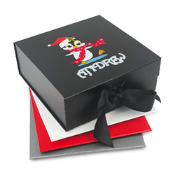 Christmas Penguins Gift Box with Magnetic Lid (Personalized)