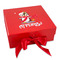 Christmas Penguins Gift Boxes with Magnetic Lid - Red - Front