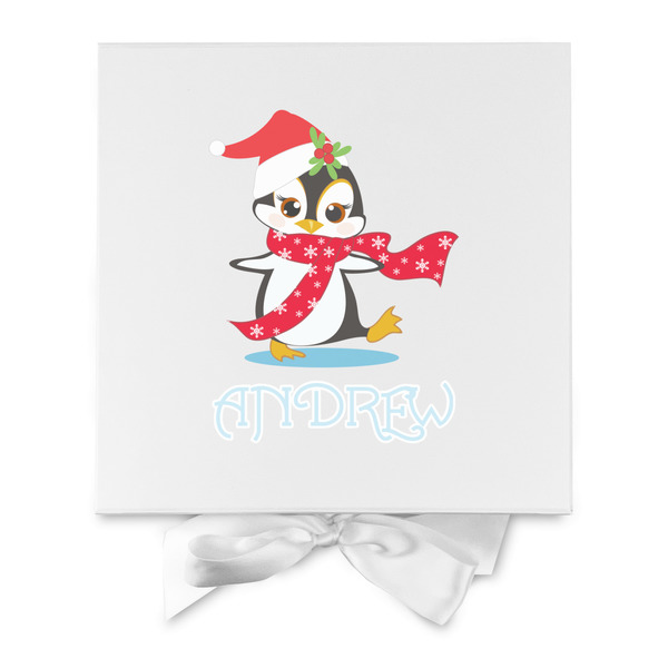 Christmas Penguins Gift Boxes with Magnetic Lid - White - Approval