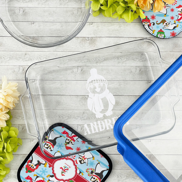 Christmas Penguins Glass Baking Dish - LIFESTYLE (13x9)