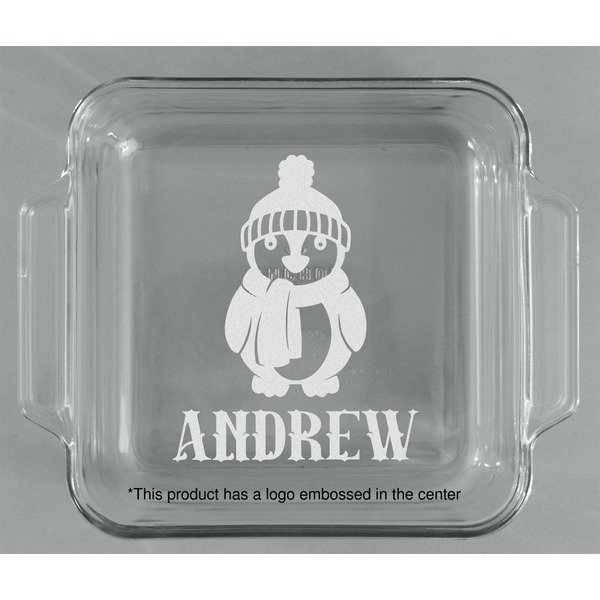 Christmas Penguins Glass Cake Dish - APPROVAL (8x8)