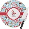 Christmas Penguins Round Glass Cutting Board - Medium (Personalized)