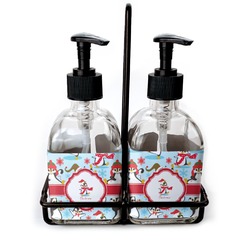 Christmas Penguins Glass Soap & Lotion Bottles (Personalized)