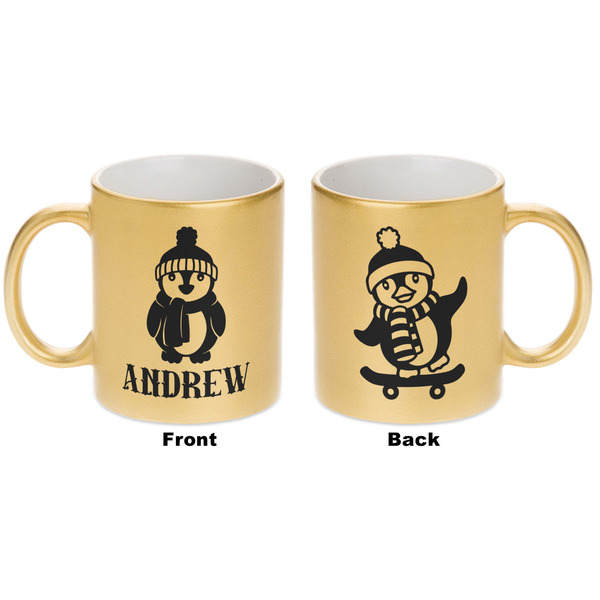 Christmas Penguins Gold Mug - Apvl