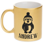 Christmas Penguins Metallic Mug (Personalized)